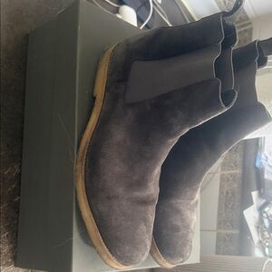 All Saints Charcoal Suede Chelsea Boots